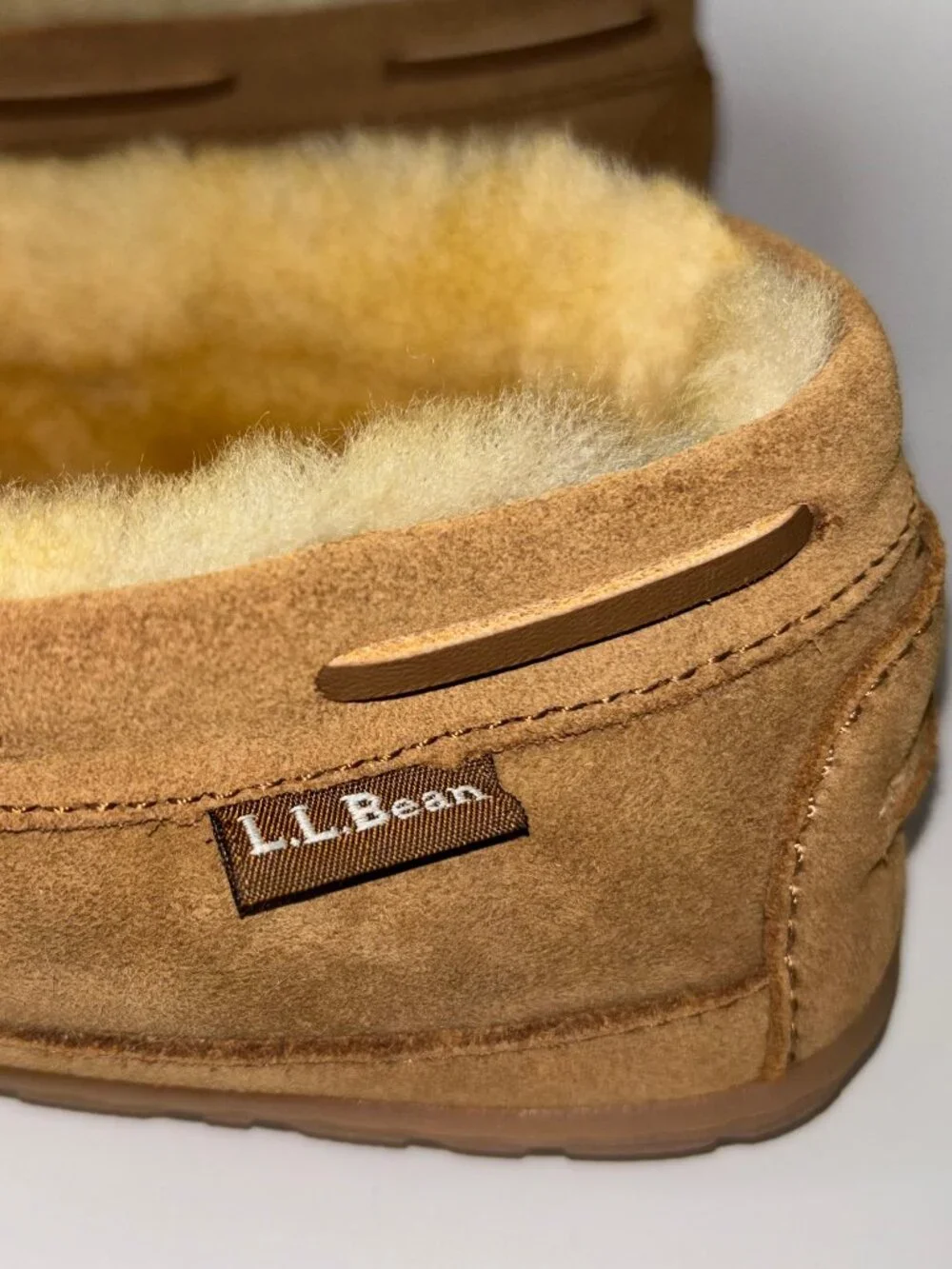 LL Bean Wicked Good Slippers Shoes Mens 11 M Brown Suede Shearling Moccasin